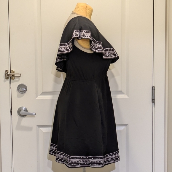 EUC Lily Fashion P One Shoulder Ruffle Top Black Mini Dress - SEE SIZE NOTES - Picture 6 of 6